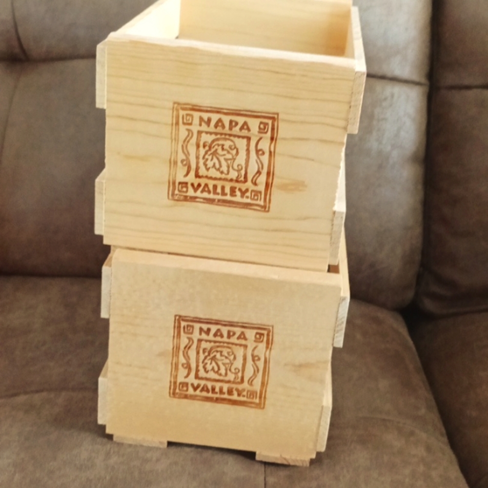 Napa Valley Wooden Storage Crates - Natural Brown
